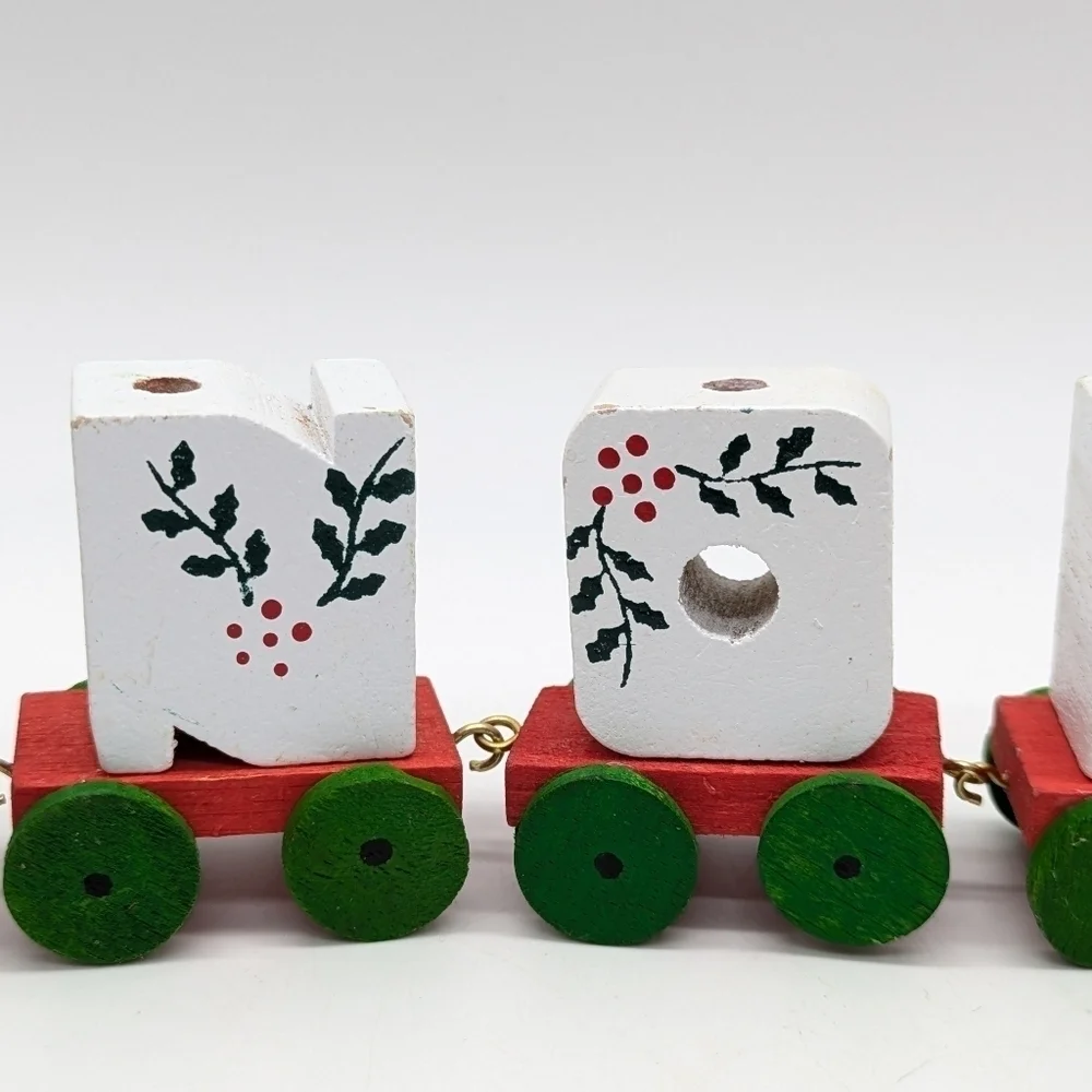 Vintage Wooden Noel candle train
